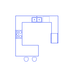 Layouts Kitchens G Shape Peninsula Kitchen Sticker Outline Svg File, Free Vectors File